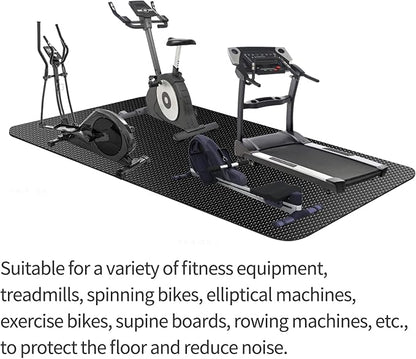 Exercise Equipment Mat,Treadmill Mat,Bike Mat Compatible with Peloton Bike Elliptical Treadmill Mat,Under Exercise Bike Trainer Mat Pad for Stationary Indoor Spin Bike,Hardwood Floor Carpet Black Gym