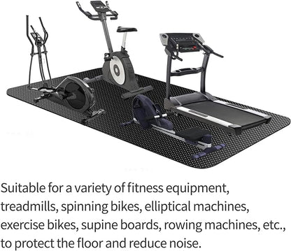 Exercise Equipment Mat,Treadmill Mat,Bike Mat Compatible with Peloton Bike Elliptical,Under Exercise Bike Trainer Mat Pad for Stationary Indoor Spin Bike,Hardwood Floor Carpet Black Gym Equipment Mat