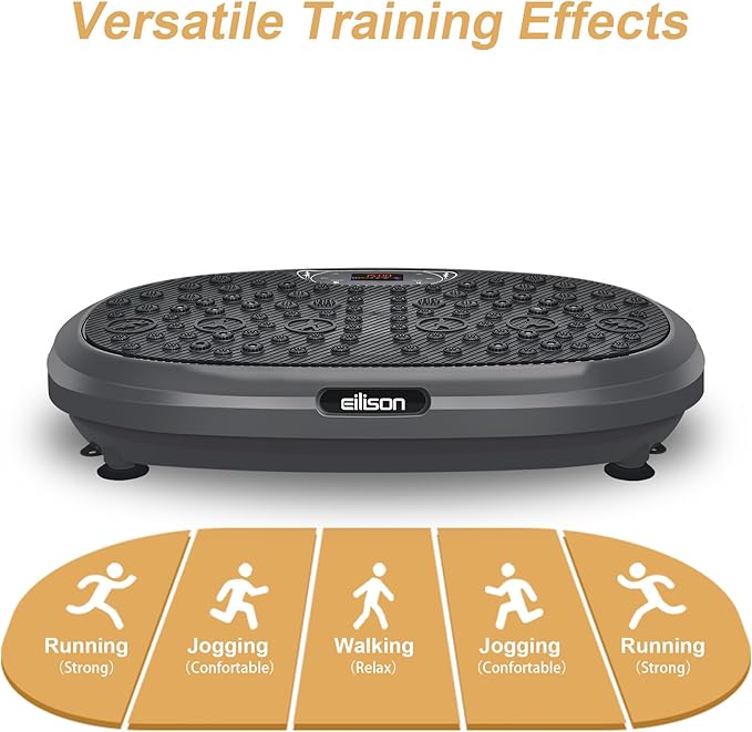 EILISON FitMax 3D XL Vibration Plate Exercise Machine - Whole Body Workout Vibration Platform w/Loop Bands - Lymphatic Drainage Machine for Weight Loss, Shaping, Wellness, Recovery