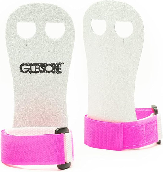 Gibson Rainbow Gymnastics Grips for Beginner, Unisex Durable Leather Grip with Hook & Loop Closure for Secure Grip & Wrist Support, Athletic Grips & Hand Protection for Young Gymnasts Made in USA