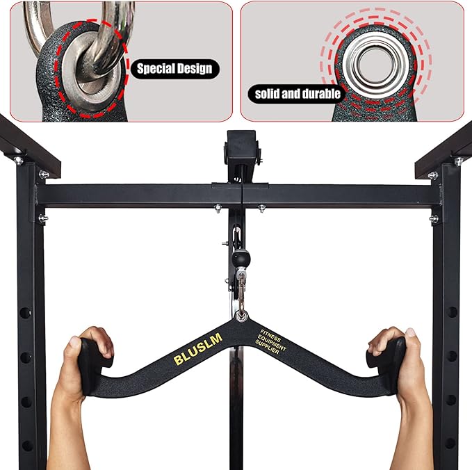 LAT Pull Down Bar for Cable Machine, LAT Pulldown Attachments T Bar V Bar Cable Attachment, Back Tricep Bar Strength Training Handle