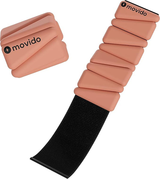 Movido Wrist and Ankle Weights | 1 lb each (2 per set) | Adjustable Workout Weights for Women and Men | Perfect for Yoga, Walking, Pilates, Hiking, Aerobics, Movement