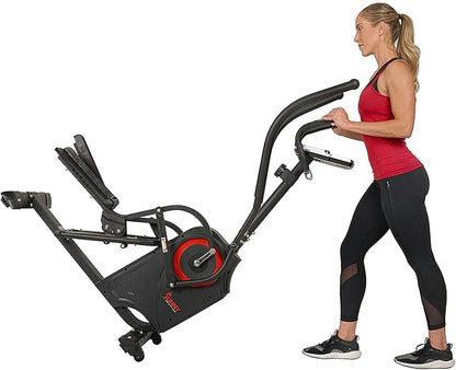 Sunny Health & Fitness Cardio Climber Stepping Elliptical Exercise Machine for Home with 8 Levels of Magnetic Resistance, Performance Monitor, Full Body Workout