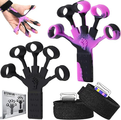 Grip Strength Trainer/Forearm Strengthener, 2PCS Upgraded Finger Strengthener, Hand Grip Strengthener, Finger Resistance Band for Wrist Physcial Rehabilitation/10 Resistance Levels