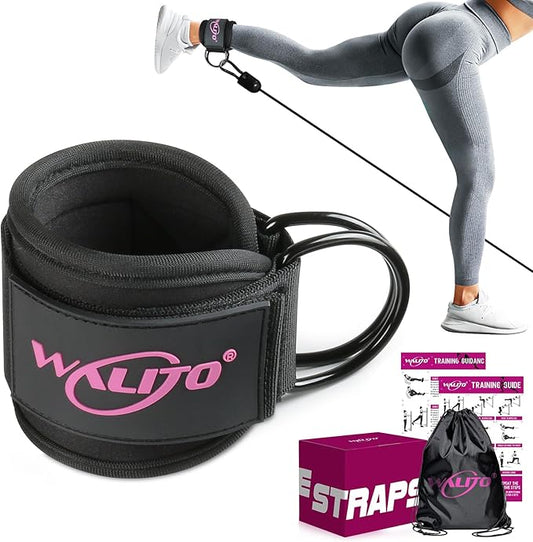 WALITO Gym Ankle Straps for Working Out - Glute Ankle Cuff Kickback Strap, Gym Cable Machine Accessories for Women Glute Leg Extensions, Hip Abductors & Lower Body Exercises Equipment