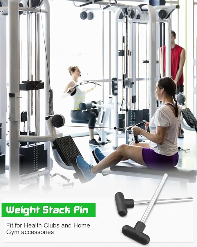 Weight Stack Pin, Gym Weight Pin, Fit for Fitness Universal Home Gym Exercise Machine Parts & Accessories Pin Tensile 3/8 Diameter 5-1/2" Locking Space, T Handle Weight Pin