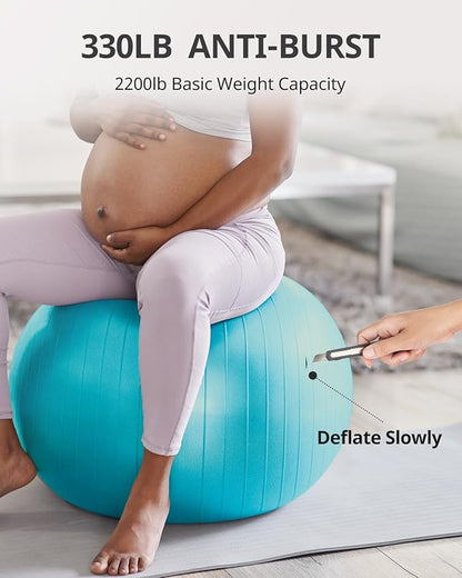 Trideer Yoga Ball Exercise Ball for Working Out, 5 Sizes Gym Ball, Birthing Ball for Pregnancy, Swiss Ball for Physical Therapy, Balance, Stability, Fitness, Office Ball Chair, Quick Pump Included