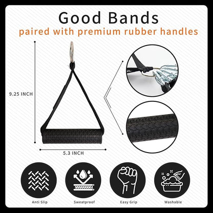 Resistance Bands with Handles, Single Resistance Bands, Exercise Bands with Handles, for Resistance Training, Physical Therapy, Home Workouts, Fitness, Pilates