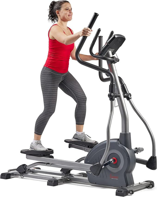 Sunny Health & Fitness Magnetic Elliptical Trainer Machine w/Device Holder, LCD Monitor, 265 LB Max Weight and Optional Bluetooth with Exclusive SunnyFit App