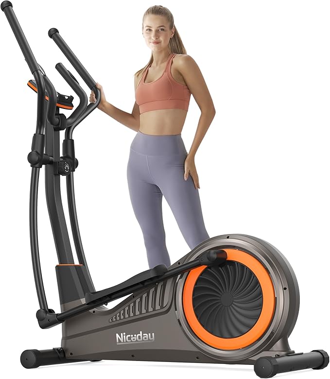 Niceday Elliptical Machine, Elliptical Exercise Machine for Home with Hyper-Quiet Magnetic Driving System, Elliptical Trainer with 15.5IN-18IN Stride, 16 Resistance Levels, 400LBS Loading Capacity