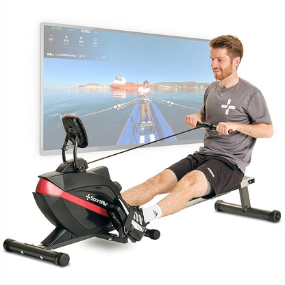 Rowing Machines for Home - Rowing Machine Foldable, Home Gym Equipment - Designed in Germany - Magnetic Rower Machine max. 331 lb Weight Capacity SportPlus