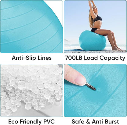 APEXUP Yoga Ball Exercise Ball, Pilates Ball, Anti Slip Stability Ball, Heavy Duty Gym Ball for Fitness, Balance, Core Workout, Physical Therapy