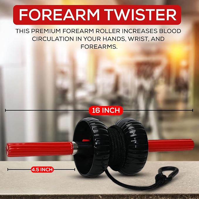 Forearm Exerciser - Wrist and Forearm Strengthener Enhanced Grip Strength Trainer with Weight Bearing Rope Blaster Workout Equipment - Quick Locking Mechanism Wrist Roller for Men - Women