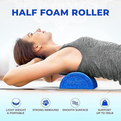 Yes4All High-Density Half Round EPP Foam Roller (12 inches - Blue)