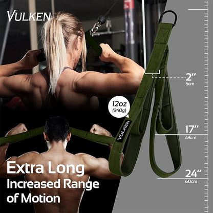 Vulken Tricep Rope Cable Attachment. Two Size in One Extra Long Pull Down Rope. Triceps Extension Straps Gym Equipment. Home Workout Handles for Resistance Bands.