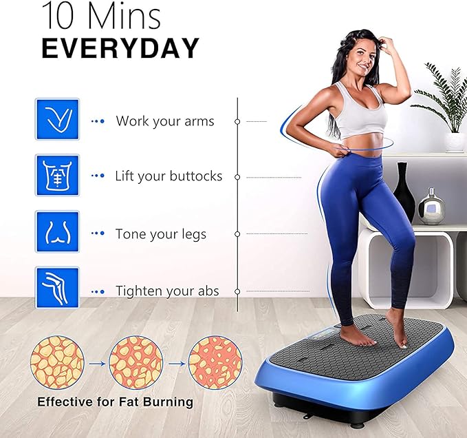 Vibration Plate, Whole Body Vibration Platform Exercise Machine with Bluetooth Speaker, Home Fitness Equipment for Weight Loss & Toning(Jumbo Size)