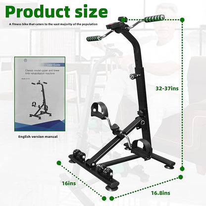 Upgraded Pedal Exerciser for Seniors Elderly Exercise Equipment Hand Arm Leg and Knee Peddler Bike Stroke Recovery Equipment, black