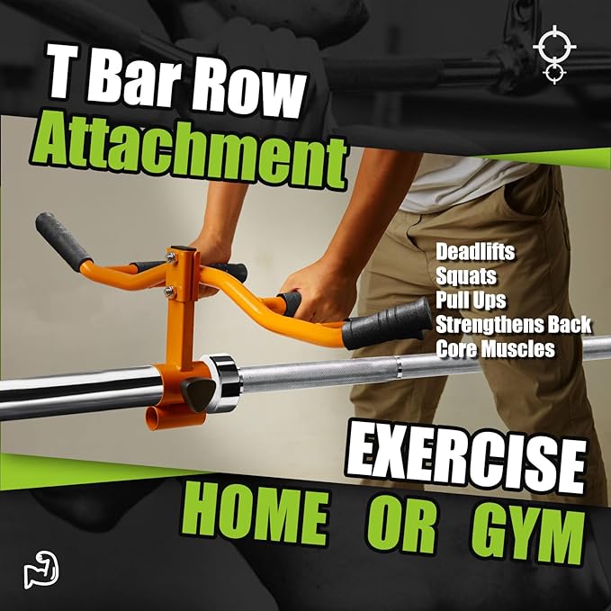 T Bar Row Handle Landmine Attachment, New Upgrade Steel Landmine Handle fits 1“ Standard or 2” Olympic Barbell - Sturdy Connection Design, Easy to Install, 300 lbs Weight Capacity