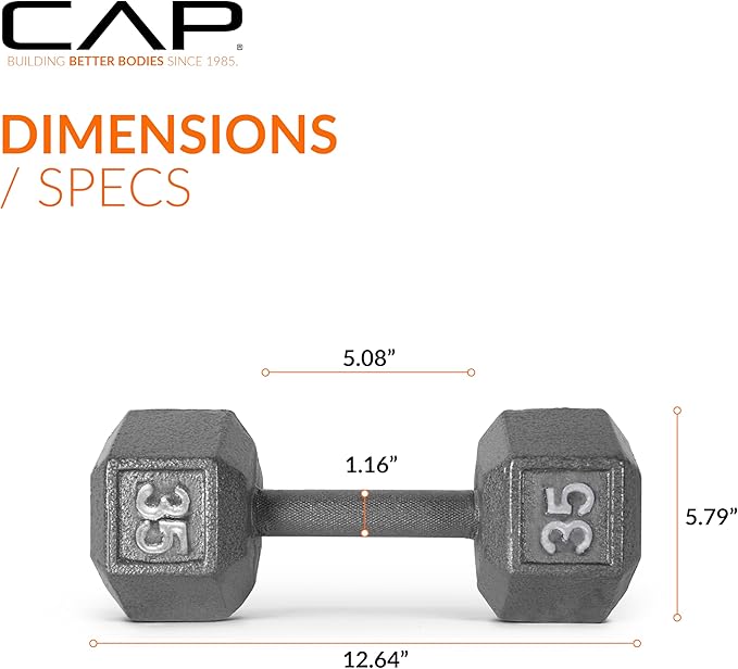 CAP Barbell Cast Iron Hex Dumbbell 35 lb