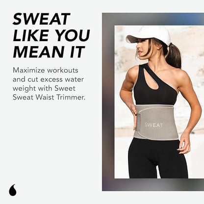 Sweet Sweat Waist Trimmer for Women and Men - Sweat Band Waist Trainer for High-Intensity Training & Workouts