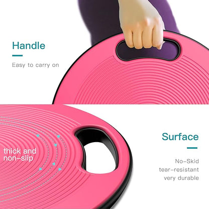 EVERYMILE Wobble Balance Board, Exercise Balance Stability Trainer Portable Balance Board with Handle for Workout Core Trainer Physical Therapy & Gym 15.7" Diameter No-Skid Surface