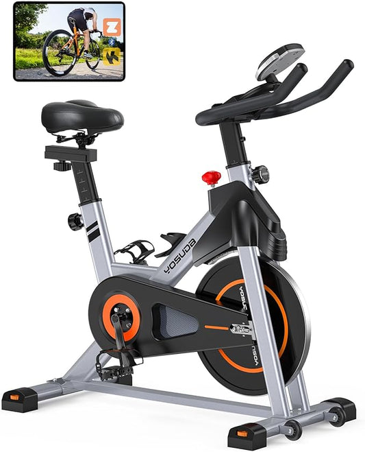 YOSUDA Indoor Cycling Bike Brake Pad/Magnetic Stationary Bike - Cycle Bike with Ipad Mount & Comfortable Seat Cushion