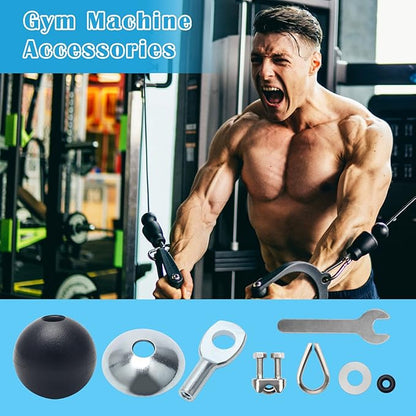 17Pcs Cable Attachments for Gym, Solid Rope Attachment for 5mm Fitness Pulley Cable Machine Gym Equipment for Home Gym Cable Replacement Parts Rope Attachment(17)