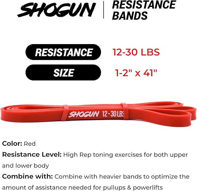 Resistance Bands - Heavy Duty Resistance & Stretch Bands for Exercise. Ideal for Pull-up Assistance, Body Stretching, Power-Lifting, Resistance Training. Shogun Sports Resistance Bands for Working Out