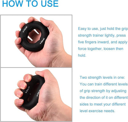 uxcell Hand Grip Strengtheners, Grip Strength Training for Stress Relieve & Rock Climbing