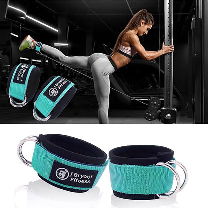 J Bryant Barbell Pad Set with 2 Ankle Straps for Cable Machines Hip Resistance Band Weight Lifting Straps Thick Cushion Hip-Thrusts Pad with Carry Bag for Squats Bench Press Workout