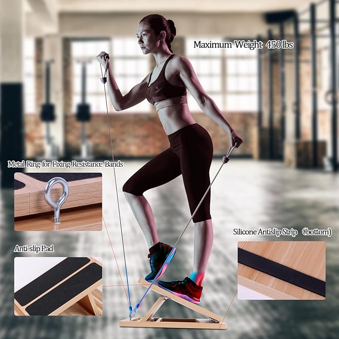 Professional Slant Board, Calf Stretcher, Adjustable Wooden Incline Board, Slant Board for Calf, Ankle, and Foot Stretching