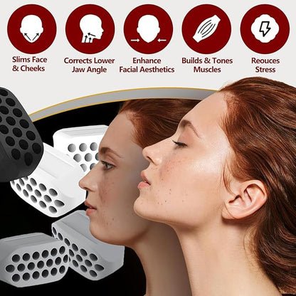 Jaw Exerciser for Men 3 Resistance Levels Jawline Exerciser Tablets 6 Pcs Silicone Jawline Trainer & Jaw Shaper for a More Contoured Face