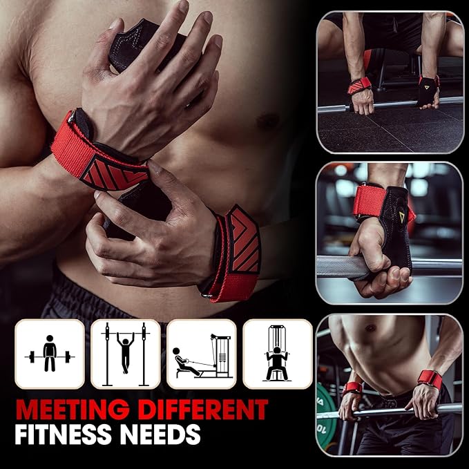 MANUEKLEAR Wrist Straps for Weightlifting, Lifting Straps Gym for Powerlifting, Neoprene Padded Deadlift Straps for Women with Adjustable Cushion Wrist Loop