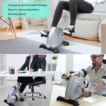 Uten Mini Exercise Bike, Under Desk Bike, Arm & Leg Peddler Machine with LCD Screen Displays, Portable Cycle