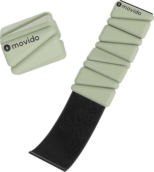 Movido Wrist and Ankle Weights | 1 lb each (2 per set) | Adjustable Workout Weights for Women and Men | Perfect for Yoga, Walking, Pilates, Hiking, Aerobics, Movement