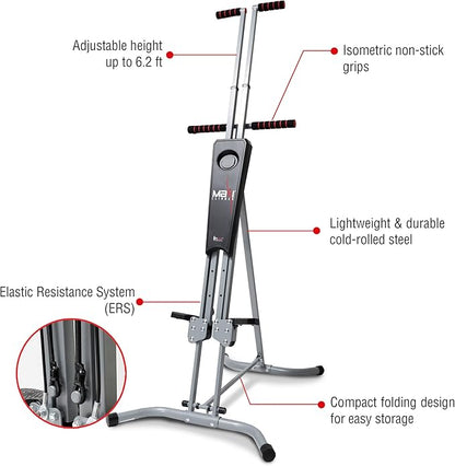 MaxiClimber Vertical Climber provides an adjustable platform to