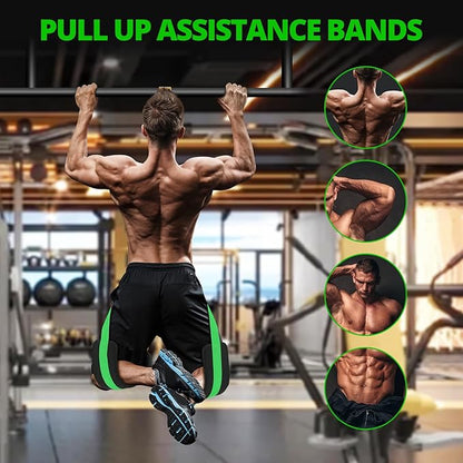 Pull Up Assistance Bands for Strength Training Pull Up Bar Adjustable and Replaceable Pull Up Assist Band with Fabric Feet Mats Pull-up Workout Bands