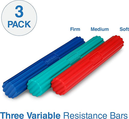 FlintRehab Twist Hand Exerciser Flexible Bars (3 Pack) - Flex Therapy Bar Strengthener - Relieve Tennis & Golfers Elbow Tendonitis Pain - Arm Exercise Wrist & Hand Strength Forearm Grip - 3 Variable Resistance Bars for Injury Recovery