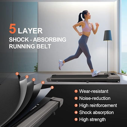 Walking Pad Treadmill, 6.2MPH Portable Under Desk Treadmills for Home Office, 3 in 1, No Assembly Required, Remote Control, 300 Lb Capacity