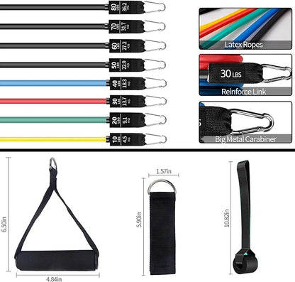 Resistance Bands, Exercise Bands with Handles, Workout Bands, Fitness Bands, for Heavy Resistance Training, Physical Therapy, Muscle Training, Yoga, Home Workouts Set