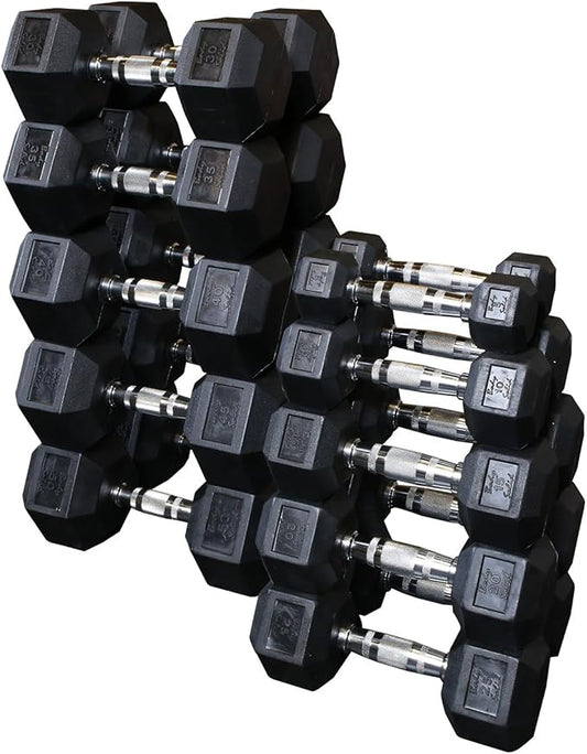 Body-Solid Rubber Coated Hexagon Dumbbells