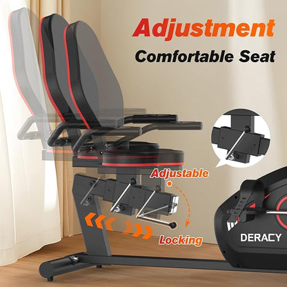 Recumbent Exercise Bike Indoor Magnetic Cycling Fitness Equipment for Home Workout Recumbent Stationary Bike for Adults Seniors