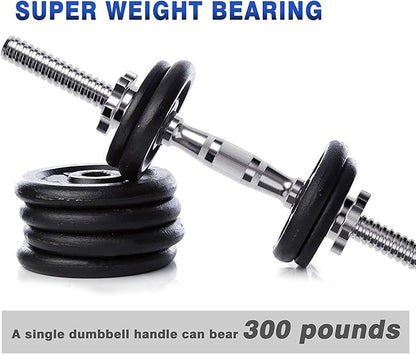 Threaded Dumbbell 12.6/14.2/14.8/15.7/18.1/19.7/22inch(32/35/38/40/46/50/56cm) curved Handles/Adjustable Dumbbell Bar Handles - Fit 1 inch Standard Weight Plate - Weightlifting Accessories - Sold in Pair