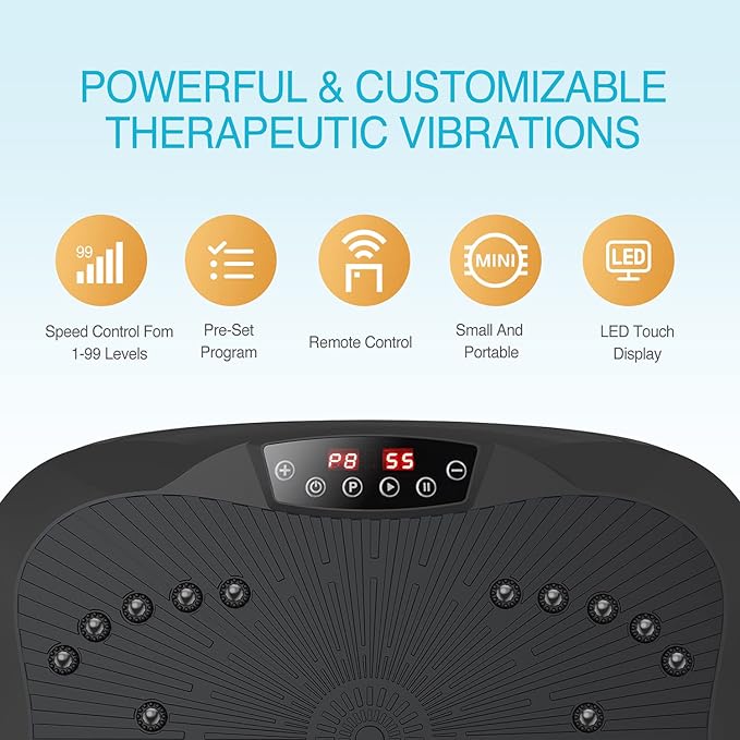 Vibration Plate Exercise Machine Whole Body Workout Vibrate Fitness Platform Lymphatic Drainage Machine for Weight Loss Shaping Toning Wellness Home Gyms Workout