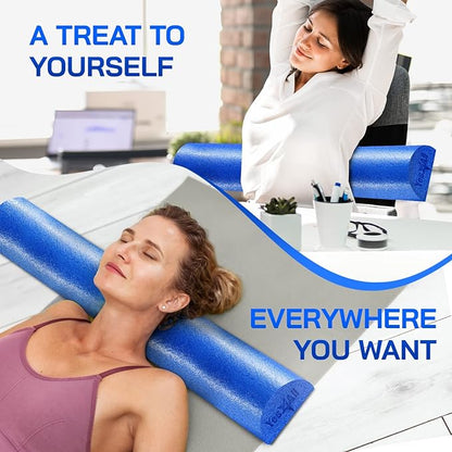 Yes4All Soft-Density Half PE 12/18/ 24/36 inch Foam Rollers for Muscle Massage, Yoga Core Exercise & Physical Therapy