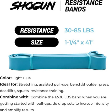 Resistance Bands - Heavy Duty Resistance & Stretch Bands for Exercise. Ideal for Pull-up Assistance, Body Stretching, Power-Lifting, Resistance Training. Shogun Sports Resistance Bands for Working Out