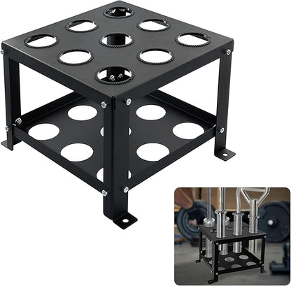 Barbell Holder Floor Stand Barbell Storage Rack,Heavy Duty Home Gym Organizer 9 Barbells Olympic Barbell Holder Stand Fit 2-inch Olympic Bars Olympic Bars, Curl Bars, Triceps Bars