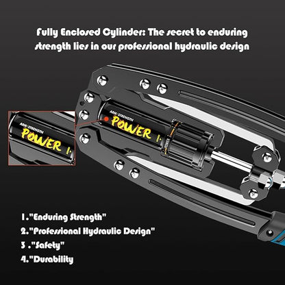 Chest Expander Arm Exercise Equipment,New Hydraulic Power Twister Spin Button 10 Gears Adjustable 22-440lbs,Thickened Carbon Steel, Handle Wear-Resistant Non-Slip PU Soft Rubber