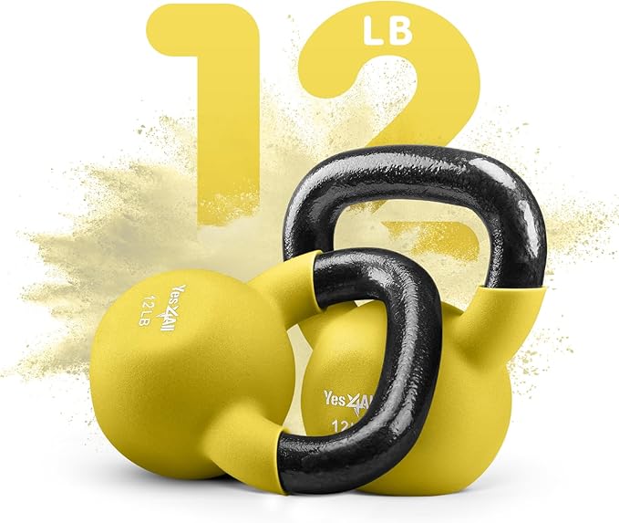 Yes4All Neoprene Coated/Adjustable Kettlebell & Kettlebell Sets - Hand Weights for Home Gym & Dumbbell Weight Set training