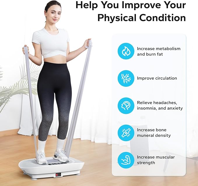 MERACH Vibration Plate Exercise Machine,Whole Body Workout Power Vibrate Fitness Platform Vibration Plate for Lymphatic Drainage,Motor Speed Control , Weight Loss & Shaping